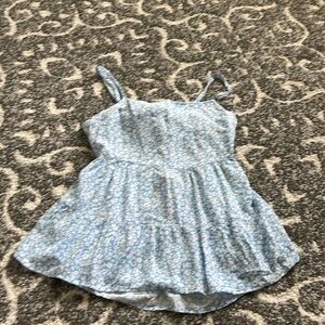 American Eagle Blue and White Floral Top